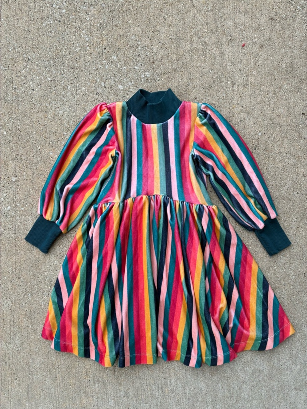The Middle Daughter Multi Stripe Round Up Dress Velvet 7/8